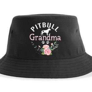 Pitbull Grandma Gifts Mom Pitbull Dog Lover Christmas Sustainable Bucket Hat