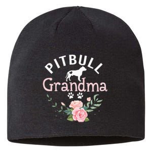 Pitbull Grandma Gifts Mom Pitbull Dog Lover Christmas Sustainable Beanie