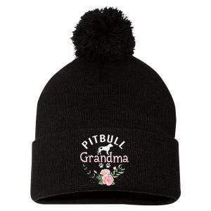 Pitbull Grandma Gifts Mom Pitbull Dog Lover Christmas Pom Pom 12in Knit Beanie