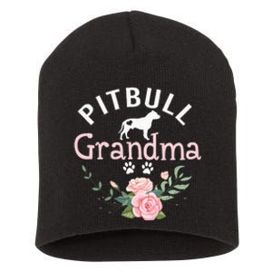 Pitbull Grandma Gifts Mom Pitbull Dog Lover Christmas Short Acrylic Beanie