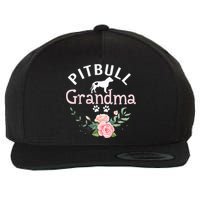 Pitbull Grandma Gifts Mom Pitbull Dog Lover Christmas Wool Snapback Cap