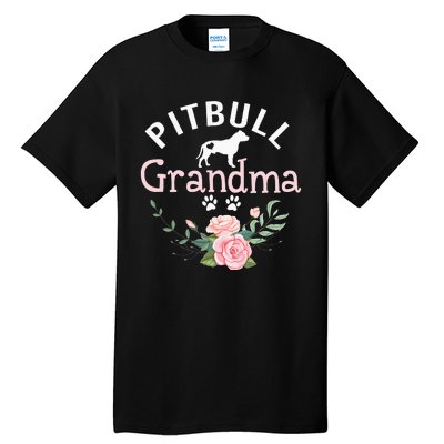 Pitbull Grandma Gifts Wo Mom Dog Lover Tall T-Shirt