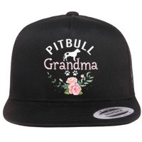 Pitbull Grandma Gifts Wo Mom Dog Lover Flat Bill Trucker Hat