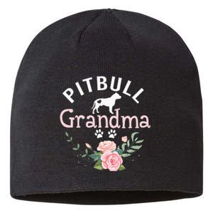 Pitbull Grandma Gifts Wo Mom Dog Lover Sustainable Beanie