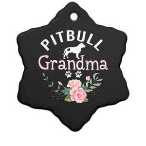 Pitbull Grandma Gifts Wo Mom Dog Lover Ceramic Star Ornament