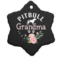 Pitbull Grandma Gifts Wo Mom Dog Lover Ceramic Star Ornament