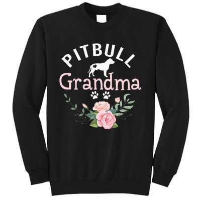 Pitbull Grandma Gifts Wo Mom Dog Lover Tall Sweatshirt