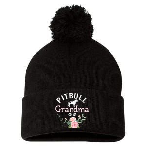 Pitbull Grandma Gifts Wo Mom Dog Lover Pom Pom 12in Knit Beanie