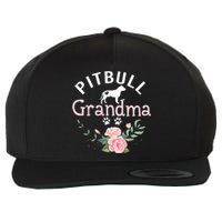 Pitbull Grandma Gifts Wo Mom Dog Lover Wool Snapback Cap