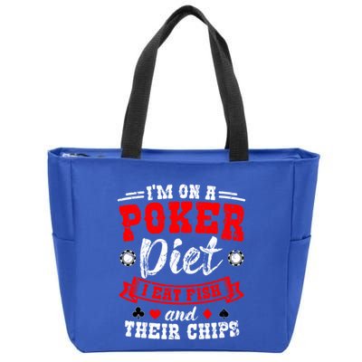 Poker Gambling Gambler Casino Card Hand Bluff Fold Gift Zip Tote Bag