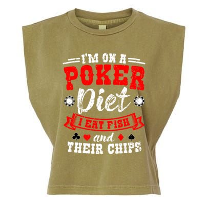 Poker Gambling Gambler Casino Card Hand Bluff Fold Gift Garment-Dyed Women's Muscle Tee