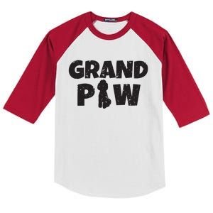 Poodle Grandpa Grand Paw T Dog Puppy Lovers Grandpaw Kids Colorblock Raglan Jersey