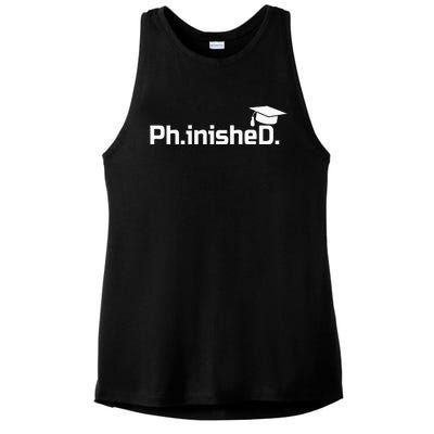 PhD Graduation Gift Phinished Ladies PosiCharge Tri-Blend Wicking Tank