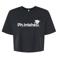 PhD Graduation Gift Phinished Bella+Canvas Jersey Crop Tee