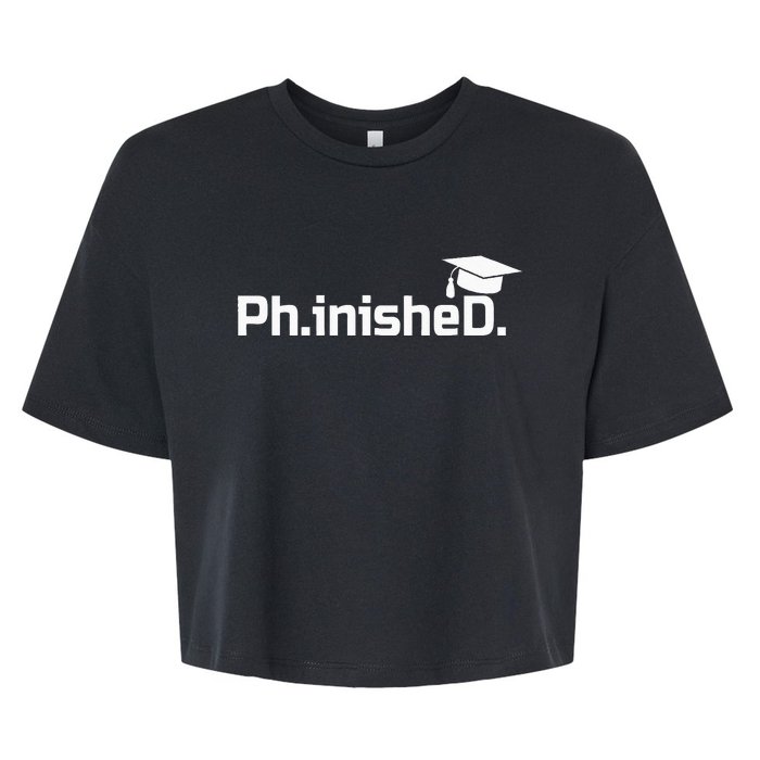 PhD Graduation Gift Phinished Bella+Canvas Jersey Crop Tee