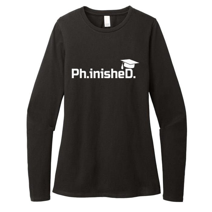 PhD Graduation Gift Phinished Womens CVC Long Sleeve Shirt