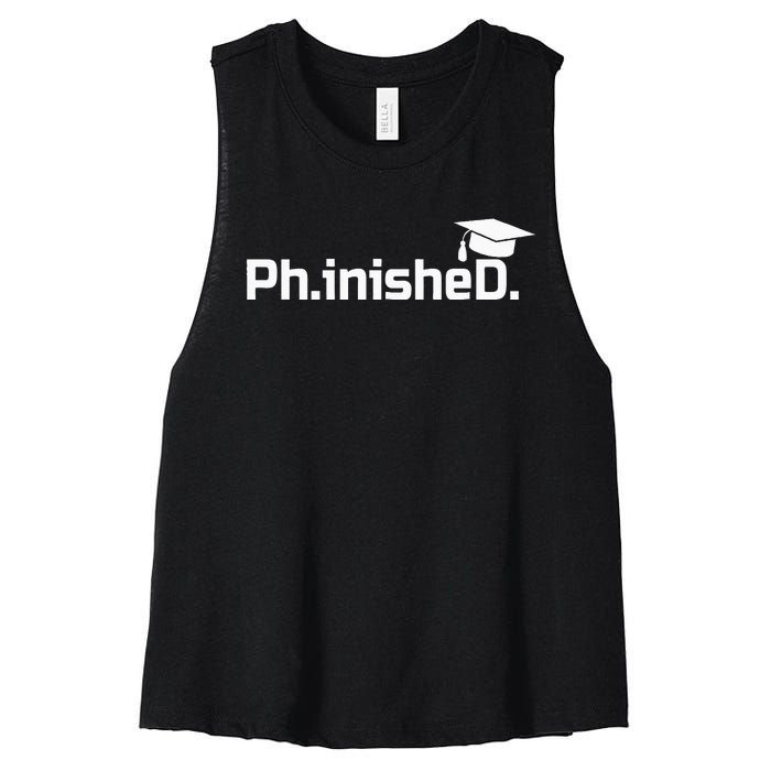 PhD Graduation Gift Phinished Women's Racerback Cropped Tank