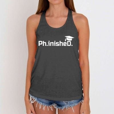 PhD Graduation Gift Phinished Women's Knotted Racerback Tank