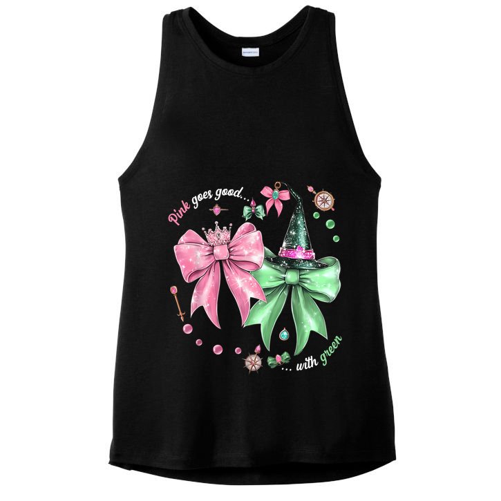 Pink Goes Good With Green Funny Halloween Witch Ladies PosiCharge Tri-Blend Wicking Tank