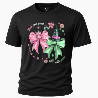 Pink Goes Good With Green Funny Halloween Witch Performance Shirt
