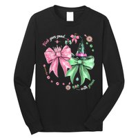 Pink Goes Good With Green Funny Halloween Witch Long Sleeve Shirt