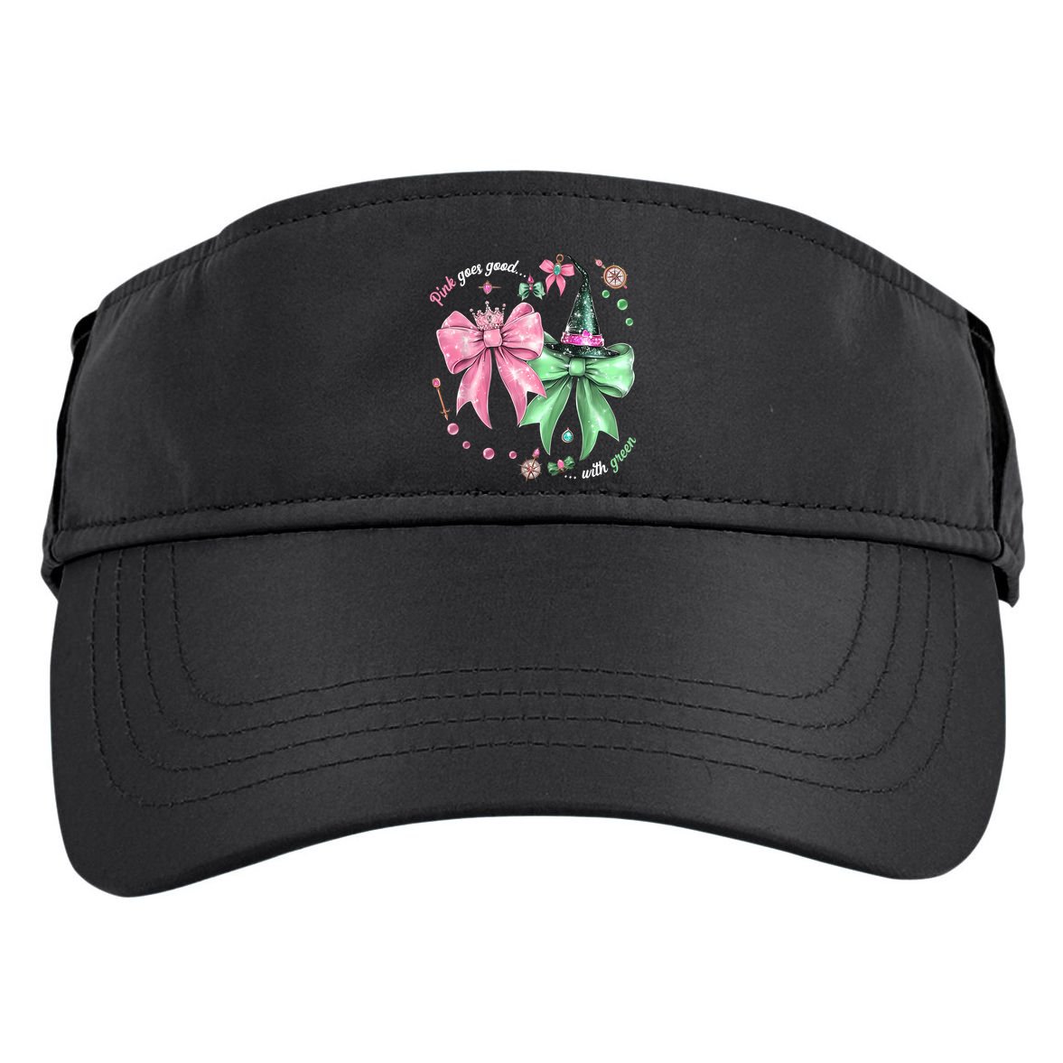 Pink Goes Good With Green Funny Halloween Witch Adult Drive Performance Visor