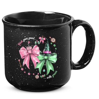Pink Goes Good With Green Funny Halloween Witch 15oz Campfire Ceramic Mug
