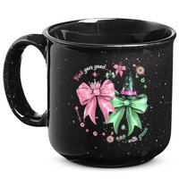 Pink Goes Good With Green Funny Halloween Witch 15oz Campfire Ceramic Mug