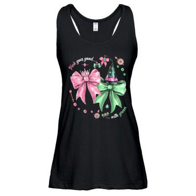 Pink Goes Good With Green Funny Halloween Witch Ladies Essential Flowy Tank