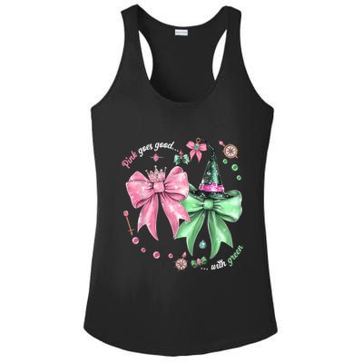 Pink Goes Good With Green Funny Halloween Witch Ladies PosiCharge Competitor Racerback Tank