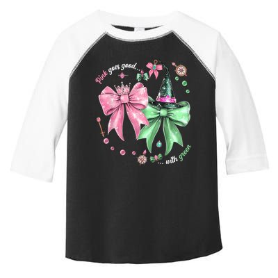 Pink Goes Good With Green Funny Halloween Witch Toddler Fine Jersey T-Shirt