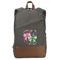 Pink Goes Good With Green Funny Halloween Witch Cotton Canvas Backpack