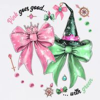Pink Goes Good With Green Funny Halloween Witch Garment-Dyed Sweatshirt