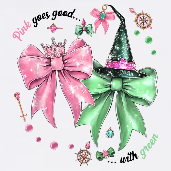 Pink Goes Good With Green Funny Halloween Witch Garment-Dyed Sweatshirt