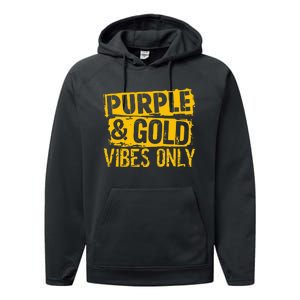 Purple & Gold Game Day Group For High School Football Performance Fleece Hoodie