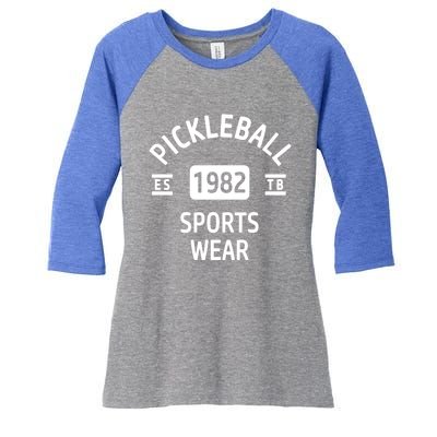 Pickleball Great Gift Women's Tri-Blend 3/4-Sleeve Raglan Shirt