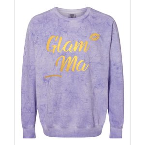 Perfect Glamma Glamma Granny Grandma Gold Kiss Present Gift Colorblast Crewneck Sweatshirt