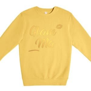 Perfect Glamma Glamma Granny Grandma Gold Kiss Present Gift Premium Crewneck Sweatshirt