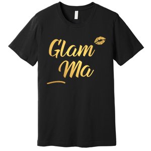 Perfect Glamma Glamma Granny Grandma Gold Kiss Present Gift Premium T-Shirt