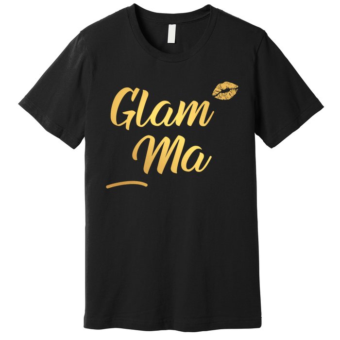 Perfect Glamma Glamma Granny Grandma Gold Kiss Present Gift Premium T-Shirt