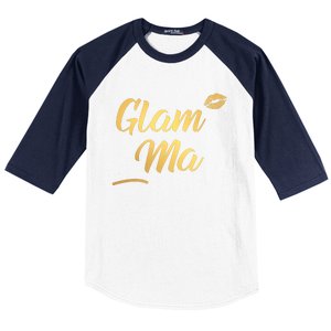 Perfect Glamma Glamma Granny Grandma Gold Kiss Present Gift Baseball Sleeve Shirt