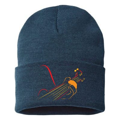 Playing Guitar Guitarist Music Life Funny Gift Sustainable Knit Beanie