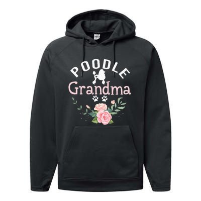 Poodle Grandma Gifts Wo Mom Poodle Dog Lover Christmas Performance Fleece Hoodie