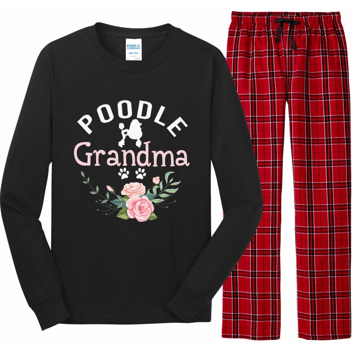 Poodle Grandma Gifts Wo Mom Poodle Dog Lover Christmas Long Sleeve Pajama Set