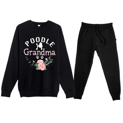 Poodle Grandma Gifts Wo Mom Poodle Dog Lover Christmas Premium Crewneck Sweatsuit Set