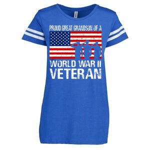 Proud Great Grandson Of A Ww Ii Veteran Family Matching Vet Enza Ladies Jersey Football T-Shirt