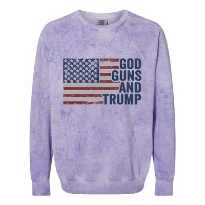 Pro God Gun Funny God Guns And Trump Colorblast Crewneck Sweatshirt