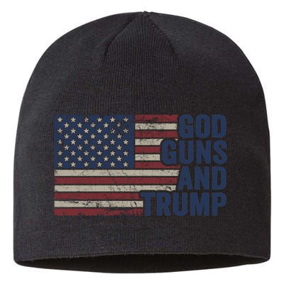 Pro God Gun Funny God Guns And Trump Sustainable Beanie