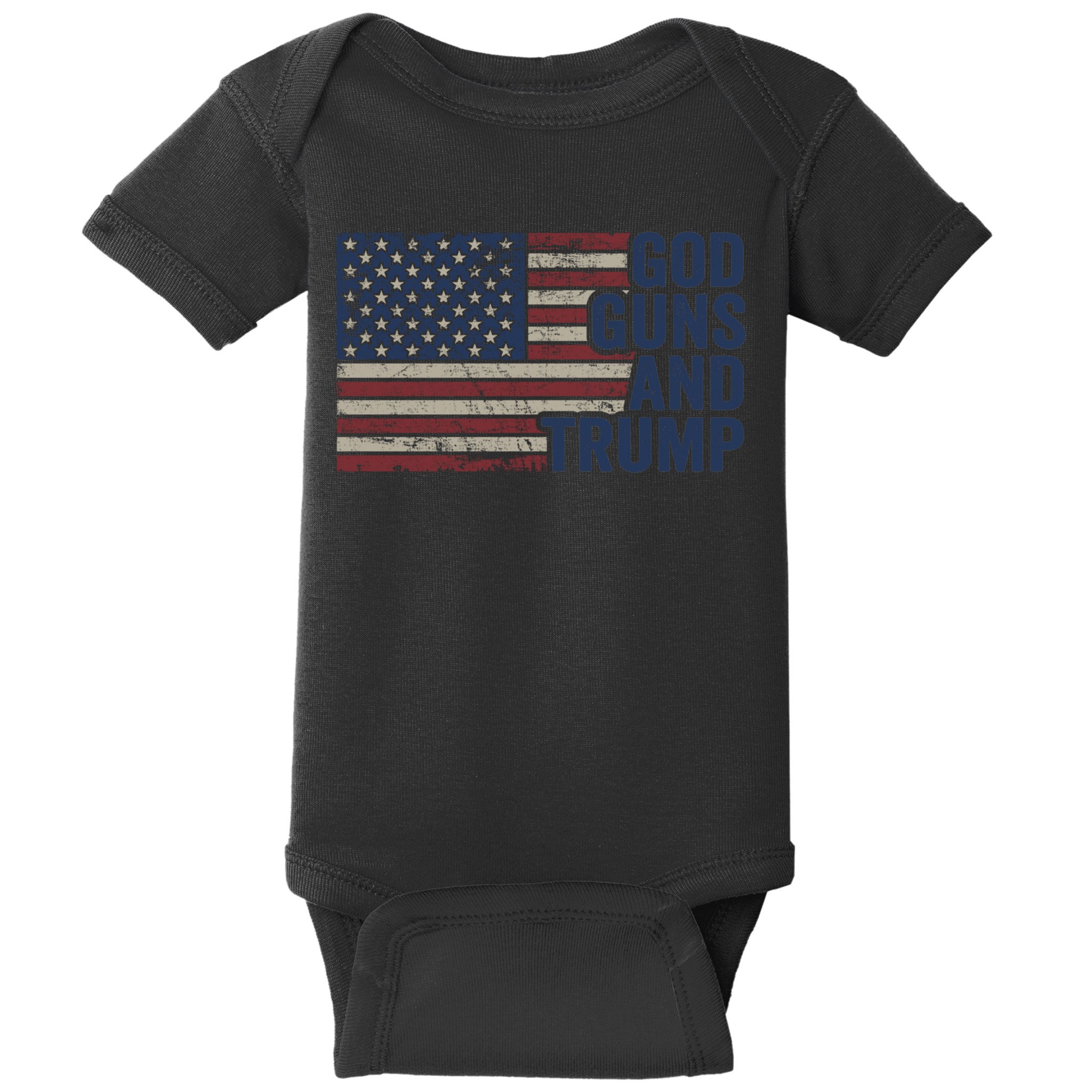 Pro God Gun Funny God Guns And Trump Baby Bodysuit