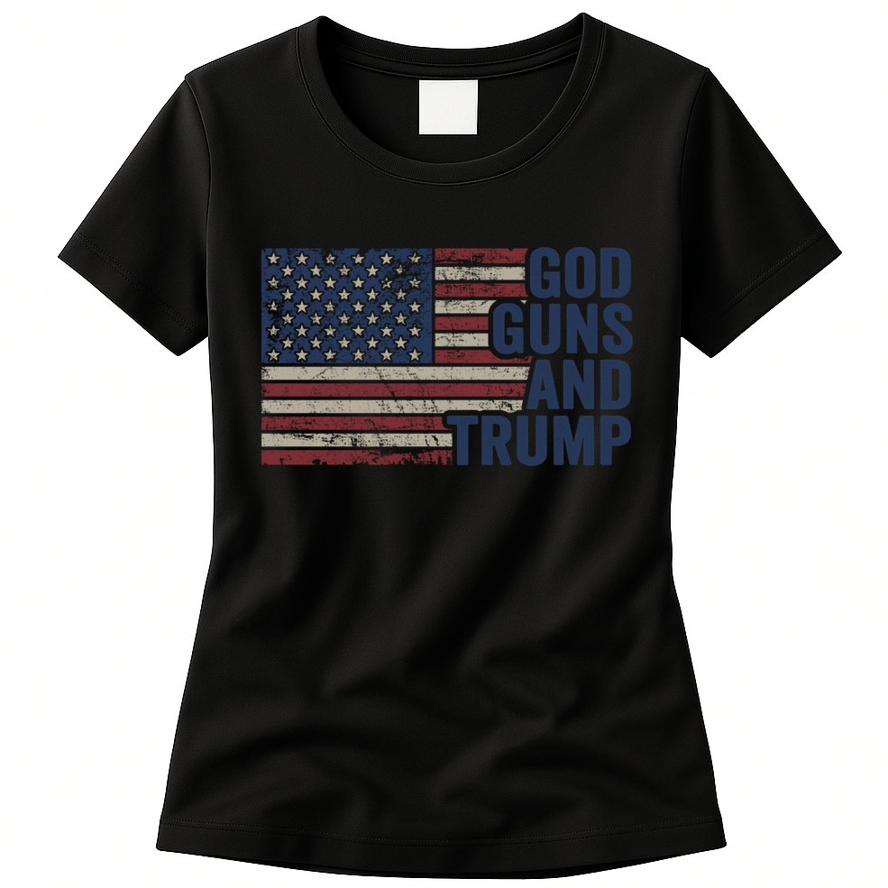 Pro God Gun Funny God Guns And Trump Womens T-Shirt